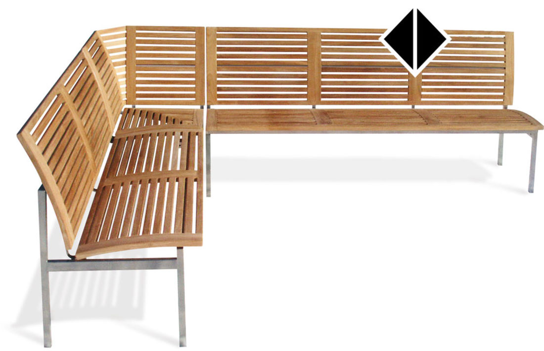 Teakholz Garteneckbänke Eckbank aus edlen Materialien Garteneckbank