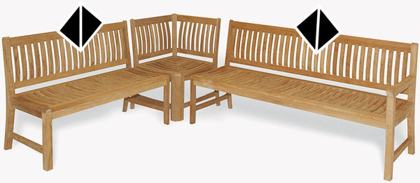 Teakholz Garteneckbänke | Eckbank aus edlen Materialien | Garteneckbank